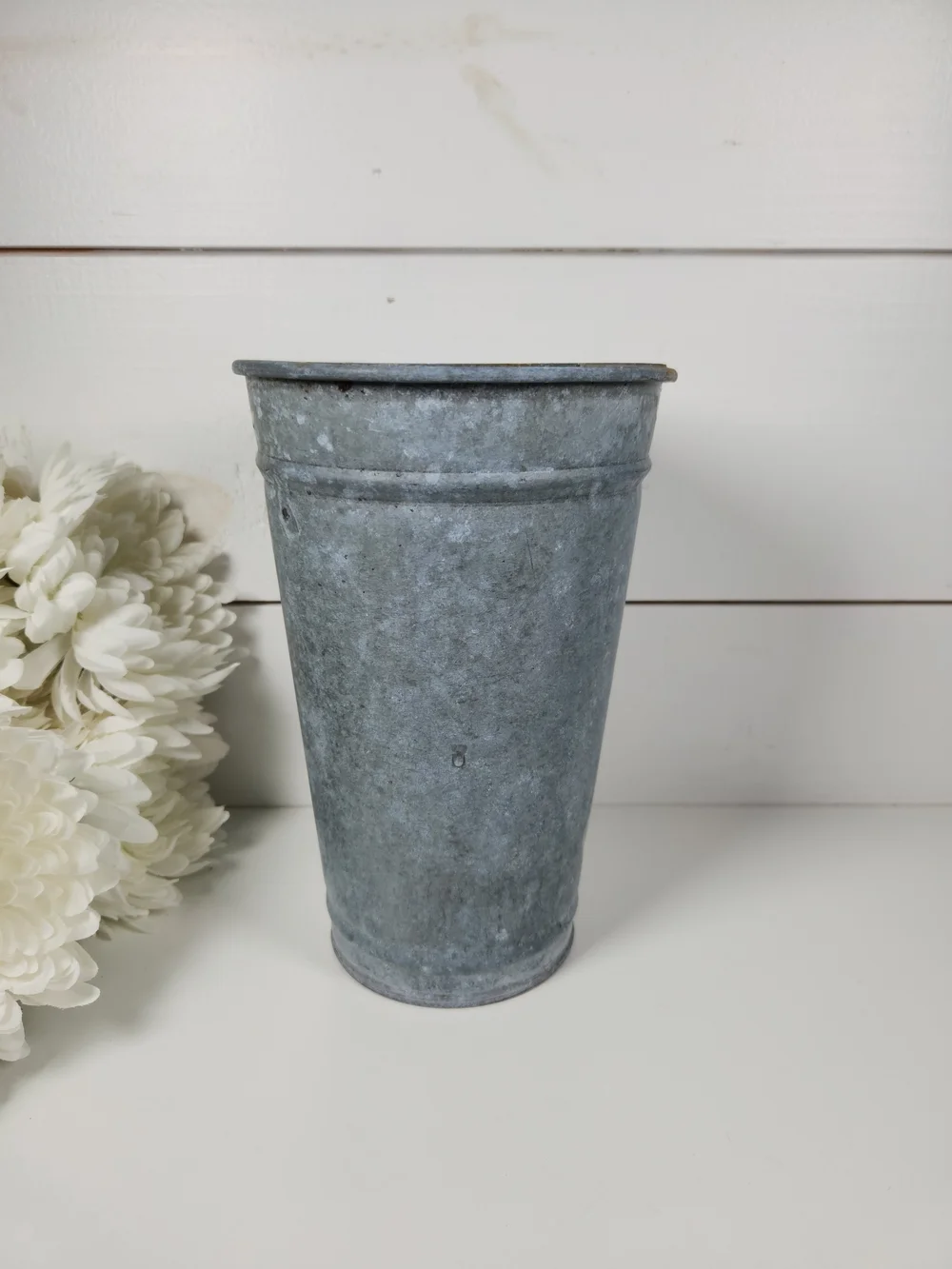 Vintage Galvanized Metal French Style Floral Basket | Flower Market Basket